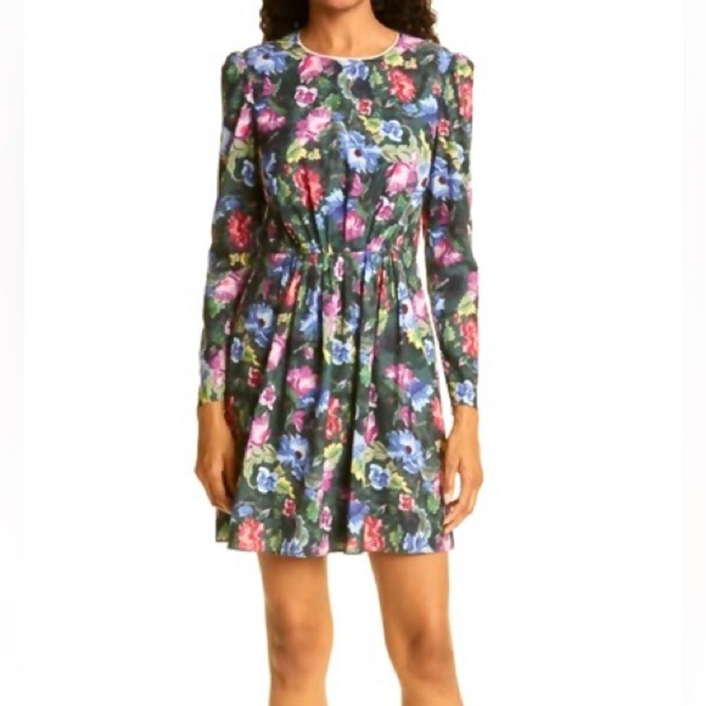 SALONI Simone Crepe Dress Forest Peony Size 10